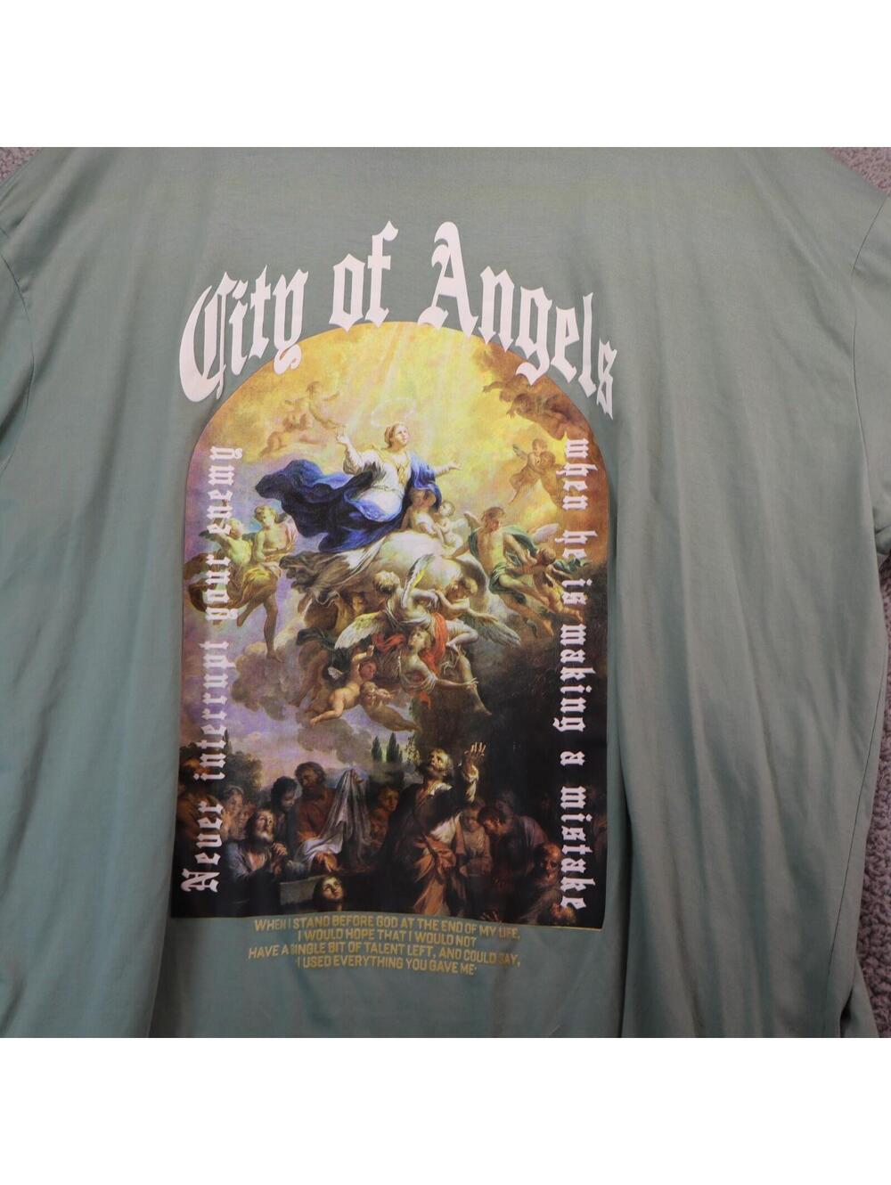 RGSTR T-Shirt Sz 3XL City of Angels Graphic Shirt green Rare